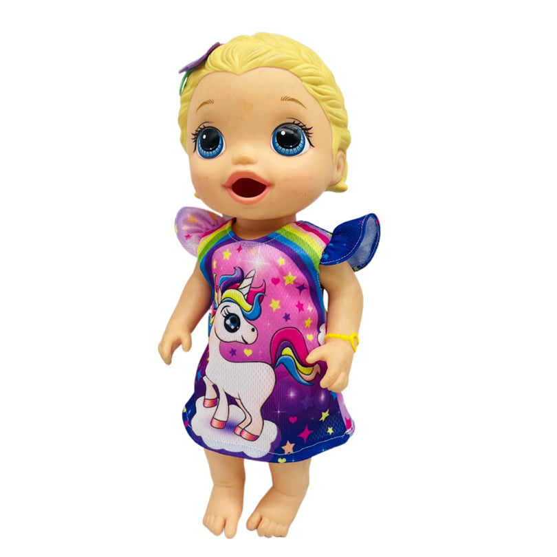 Rainbow Unicorn Dress Fits 25-30 Dolls Birthday Gift