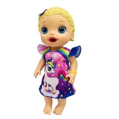 Rainbow Unicorn Dress Fits 25-30 Dolls Birthday Gift