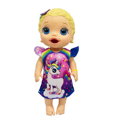 Rainbow Unicorn Dress Fits 25-30 Dolls Birthday Gift