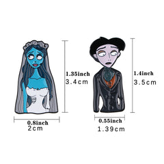 Halloween Bride Enamel Painted Brooch Pines Coat Shirt Badges Brooches