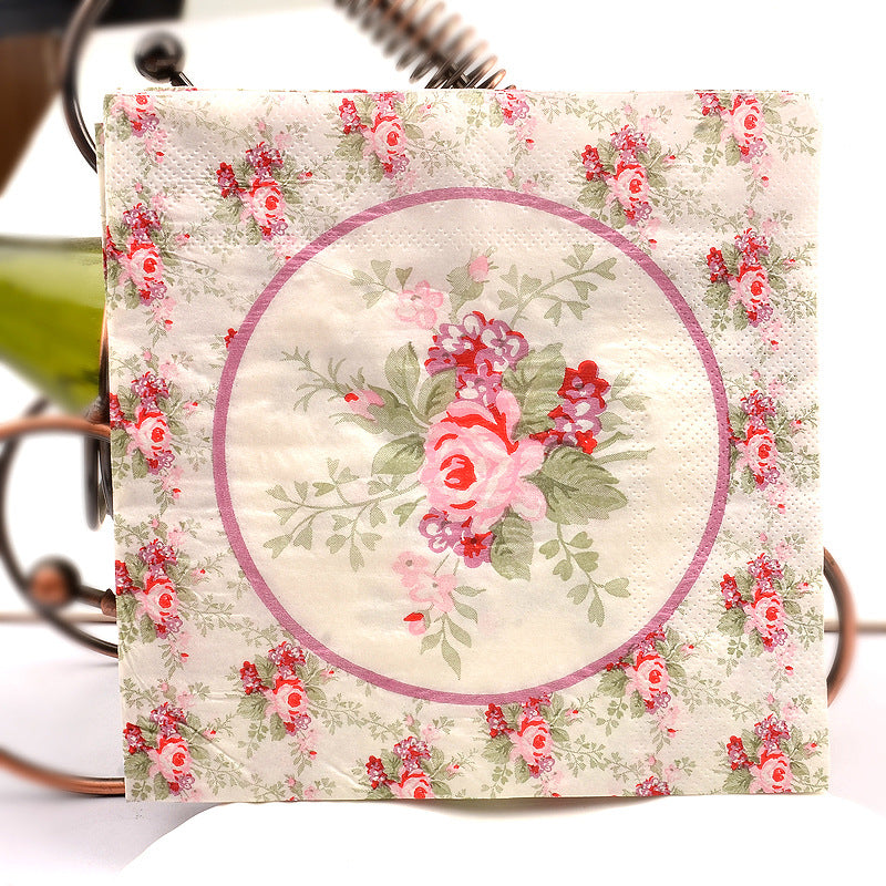 20pcs Floral Printed Napkins Set for Events & Decor