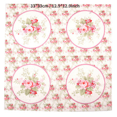 20pcs Floral Printed Napkins Set for Events & Decor