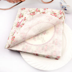 20pcs Floral Printed Napkins Set for Events & Decor