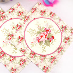 20pcs Floral Printed Napkins Set for Events & Decor