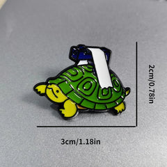 Green Turtle Brooch for Men, Creative Pin