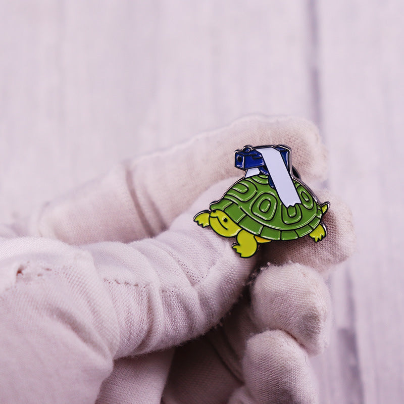 Green Turtle Brooch for Men, Creative Pin