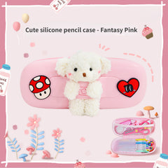 Cute Bear Plush Pencil Bag for School Kids
