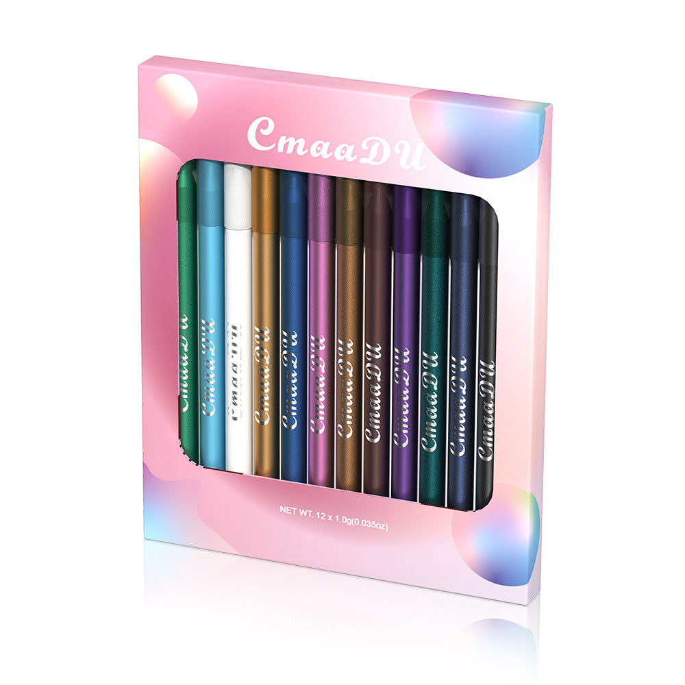 12 High Pigmented Eyelid Pen Set with Pearly & Matte Finish