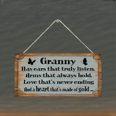 1pc Granny Has Ears That Truly Listen Hanging Sign