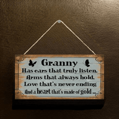 1pc Granny Has Ears That Truly Listen Hanging Sign