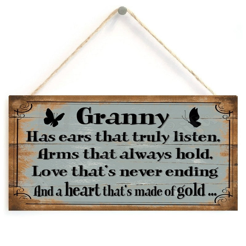 1pc Granny Has Ears That Truly Listen Hanging Sign