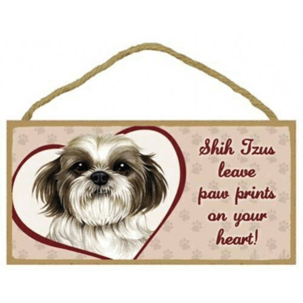 Shih Tzu Paw Print Home Decor Sign