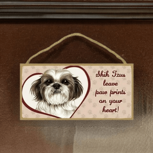 Shih Tzu Paw Print Home Decor Sign