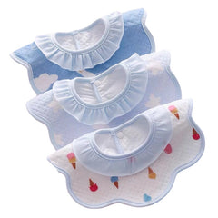 Soft Pure Cotton Waterproof Baby Feeding Bib