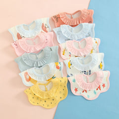 Soft Pure Cotton Waterproof Baby Feeding Bib