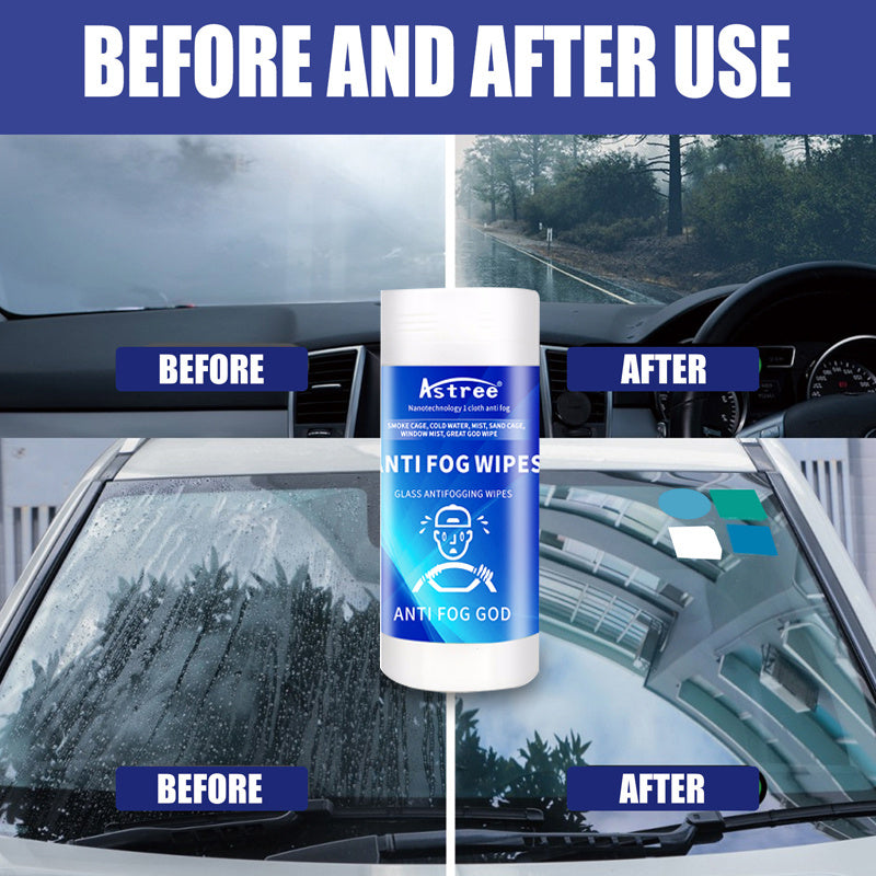 Crystal Clear Vision Anti fog Wipes For Windshield Defogging