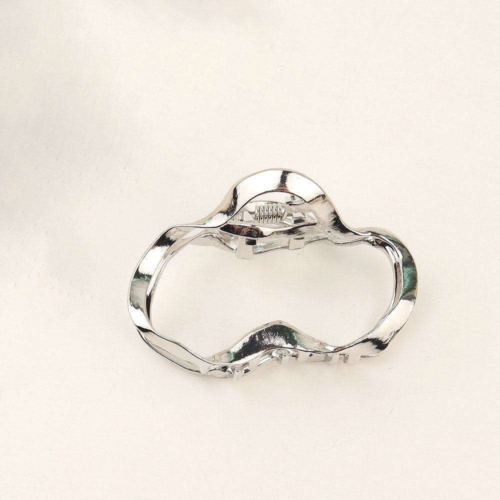 Irregular Hollow Alloy Hair Claw Nonslip Ponytail Holder for Women Girls
