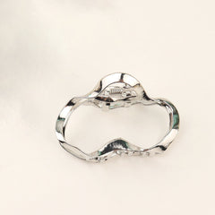 Irregular Hollow Alloy Hair Claw Nonslip Ponytail Holder for Women Girls