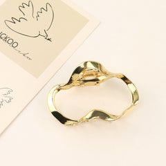 Irregular Hollow Alloy Hair Claw Nonslip Ponytail Holder for Women Girls