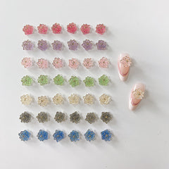 3D Aurora Lotus Nail Art Jewelry Golden Edge Charms Nail Decoration 30 Pcs
