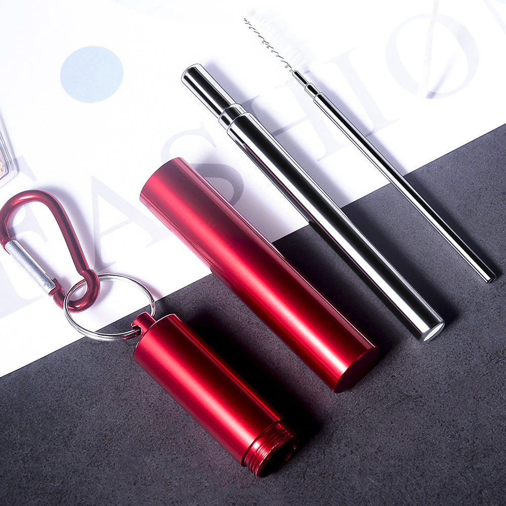 Collapsible Stainless Steel Metal Straws Portable Reusable