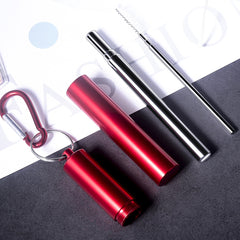 Collapsible Stainless Steel Metal Straws Portable Reusable
