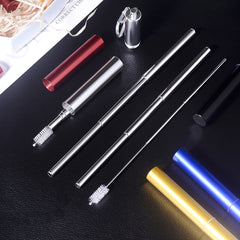 Collapsible Stainless Steel Metal Straws Portable Reusable