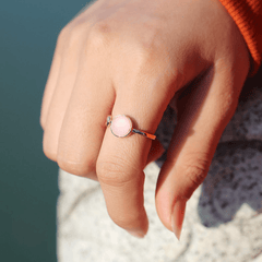 18k Plated Waterish Pink Zircon Knot Wedding Ring