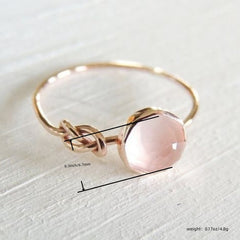 18k Plated Waterish Pink Zircon Knot Wedding Ring