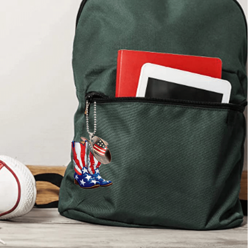 American Flag Hat Boots Pendant Decoration Set