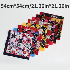 Boho Floral Print Bandana Hip Hop Square Scarf Unisex Headband Wrist Wraps
