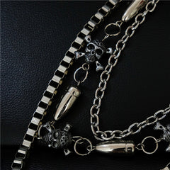 Double Layer Skull Metal Waist Chain Hip Hop Pant Chain