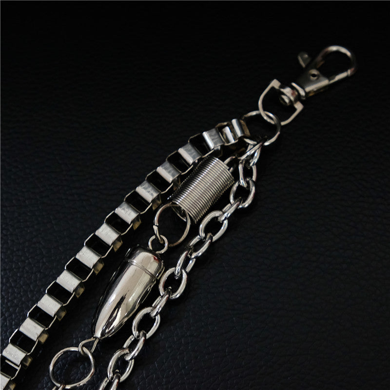 Double Layer Skull Metal Waist Chain Hip Hop Pant Chain