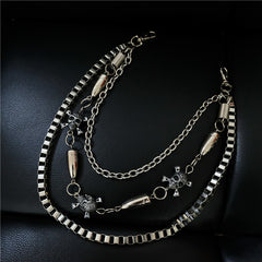 Double Layer Skull Metal Waist Chain Hip Hop Pant Chain