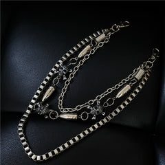 Double Layer Skull Metal Waist Chain Hip Hop Pant Chain