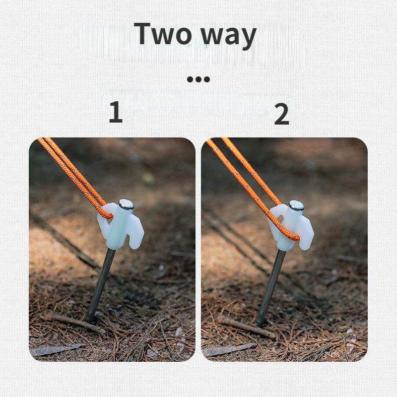 5pcs Luminous Steel Stakes Windproof Ground Nails for Camping