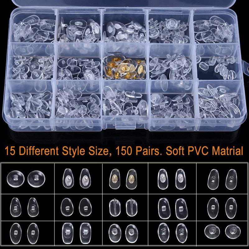 Eyeglass Nose Pads Set 150 Pairs Anti Slip Air Chamber Glasses Nose Pad