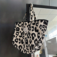 Leopard Pattern Tote Shoulder Bag Lightweight Versatile Storage Bag