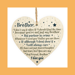 Thank You Brother Gift Heart Christmas Friendship Gift Birthday Sign