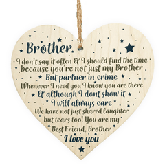 Thank You Brother Gift Heart Christmas Friendship Gift Birthday Sign
