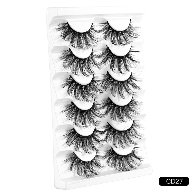 6 Pairs Cat Eye Fluffy Faux Mink Lashes 8D Wispy Pack