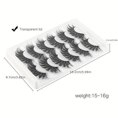6 Pairs Cat Eye Fluffy Faux Mink Lashes 8D Wispy Pack