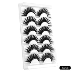6 Pairs Cat Eye Fluffy Faux Mink Lashes 8D Wispy Pack