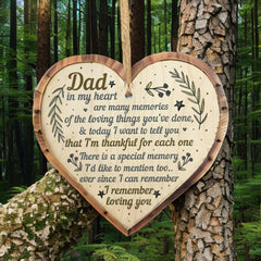 Heartfelt Gift for Dad Wooden Heart Hanging Sign