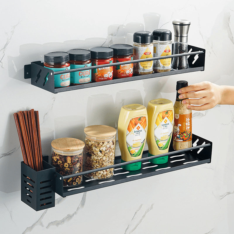 1pc Punch Kitchen Storage Rack Tableware Storage Rack