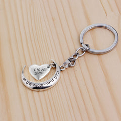 I Love You To The Moon And Back Keychain - Birthday Charm Accessories