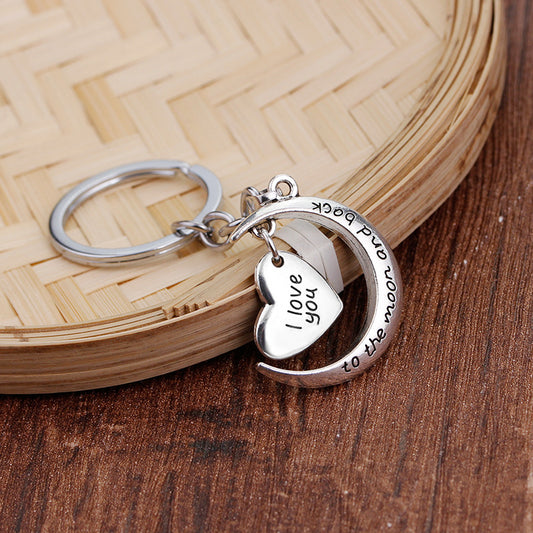 I Love You To The Moon And Back Keychain - Birthday Charm Accessories
