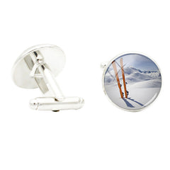 Glass Gem Cufflinks for Men Outdoor Sports Theme Skateboard Skating Cuff Link