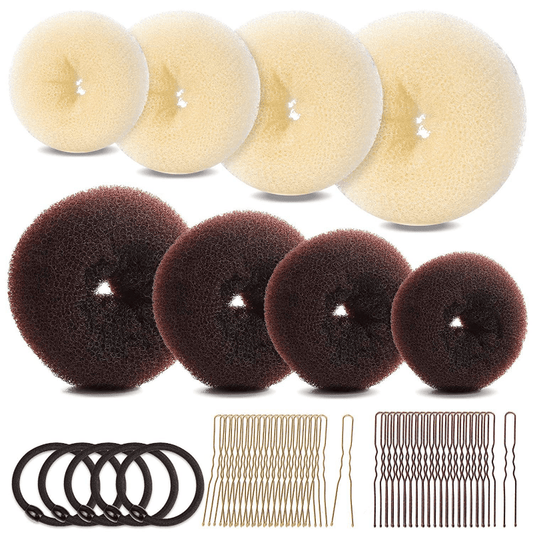 Hair Bun Maker Set Donut Hair Bun Maker Hair Elastic Bands Hair Pins Chignon
