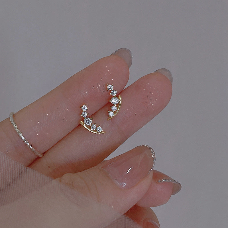 Mini Rhinestone Sweet Earrings for Girls